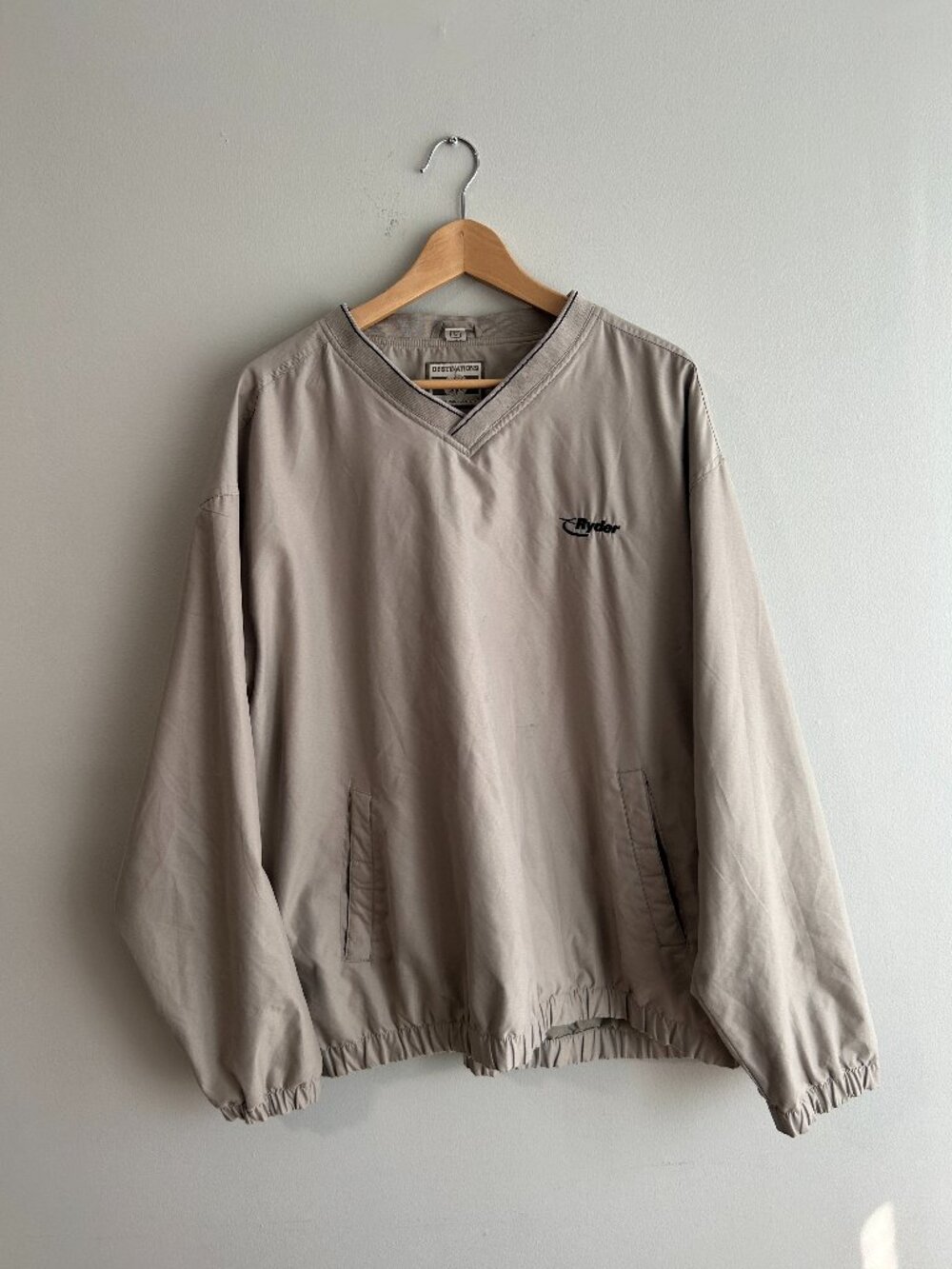 Vintage Ryder Pullover Windbreaker | Men's Large | Beige
